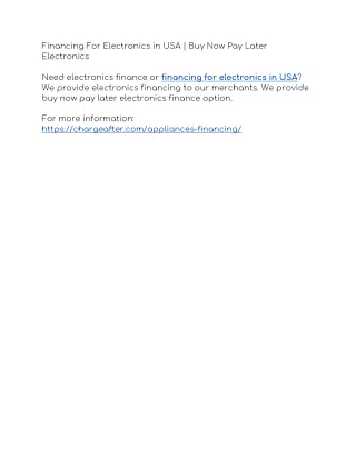 financing for electronics