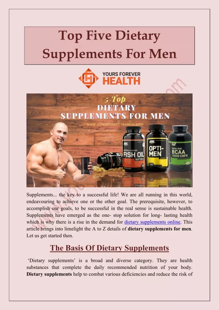 top five dietary supplements for men