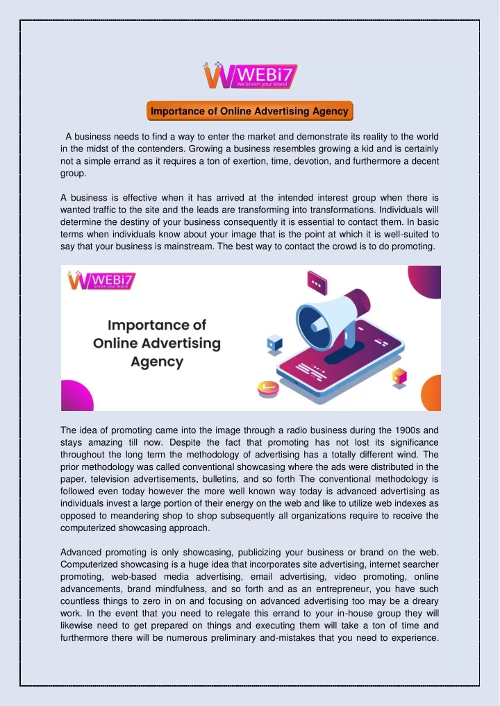 importance of online advertising agency