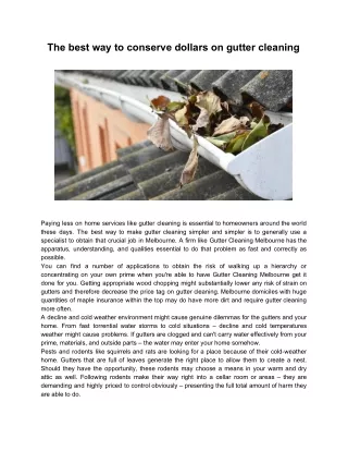 the best way to conserve dollars on gutter