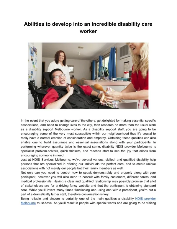 NDIS Provider Melbourne - Disability Care Melbourne Happy Wish Care