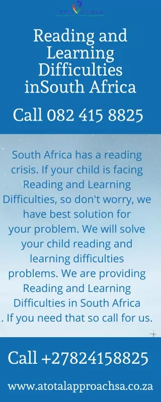 reading and learning difficulties insouth africa