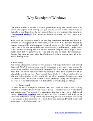 why soundproof windows