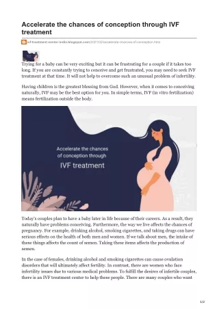 accelerate the chances of conception through