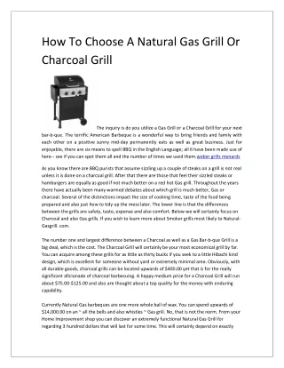 how to choose a natural gas grill or charcoal