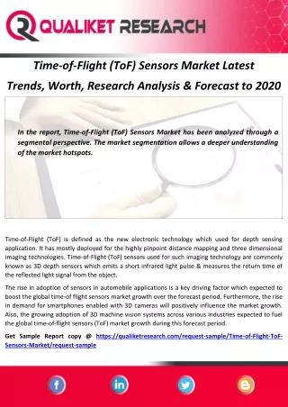 time of flight tof sensors market latest