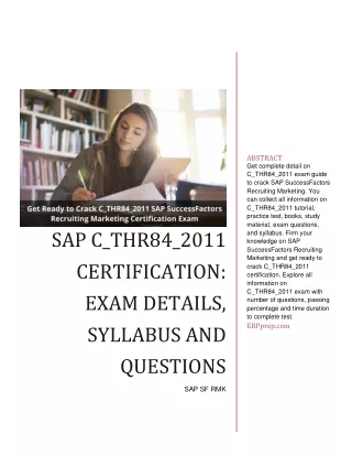 abstract get complete detail on c thr84 2011 exam
