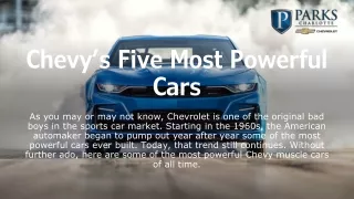 Chevy’s Five Most Powerful Cars