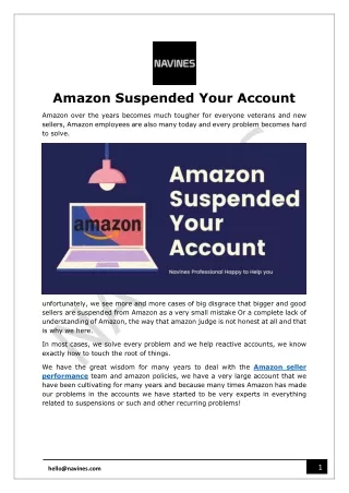 Amazon Suspended Your Account - Navines