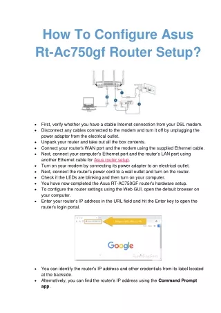 how to configure asus rt ac750gf router setup