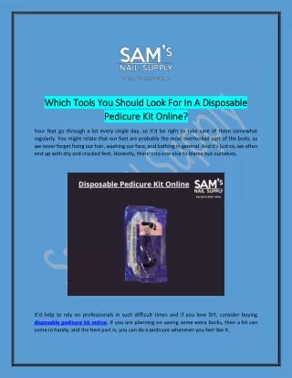 Buying a Disposable Pedicure Kit Online | Sam Nail Supply