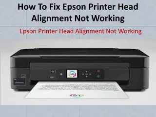 How To Fix Epson Printer Head Alignment Not Working