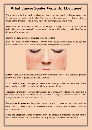 what causes spider veins on the face