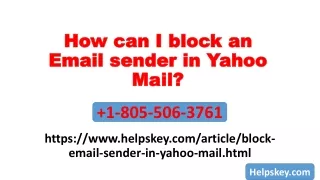 Can I block email sender in yahoo