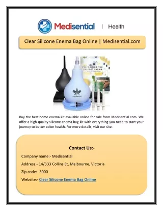 clear silicone enema bag online medisential com