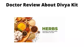 Doctor Review About Divya Kit