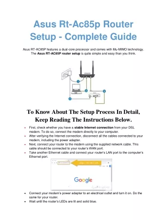 asus rt ac85p router setup complete guide