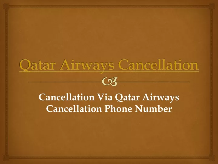 qatar airways cancellation