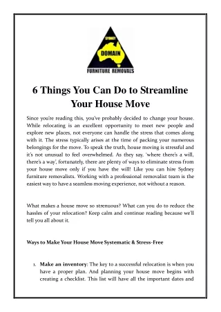 6 things you can do to streamline your house move