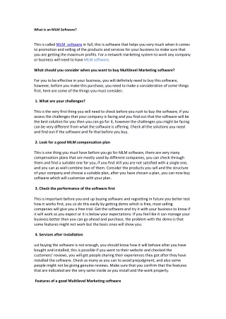 what is an mlm software