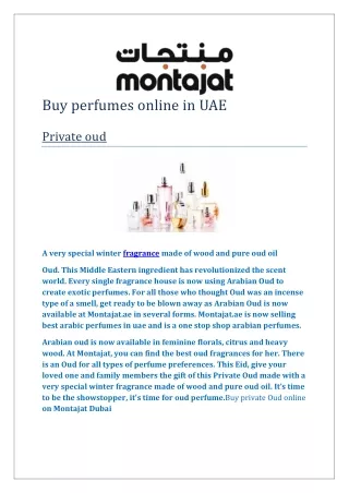 Buy perfumes online in UAE