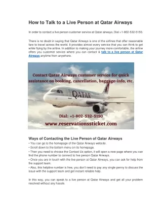 how to talk to a live person at qatar airways