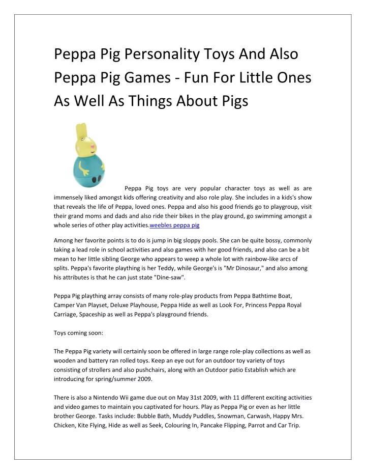 peppa pig personality toys and also peppa