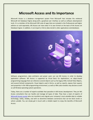 microsoft access and its importance