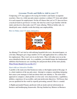 awesome words and skills to add to your