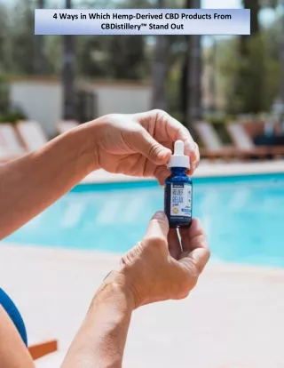 4 ways in which hemp derived cbd products from