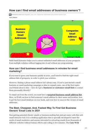 how can i find email addresses of business owners