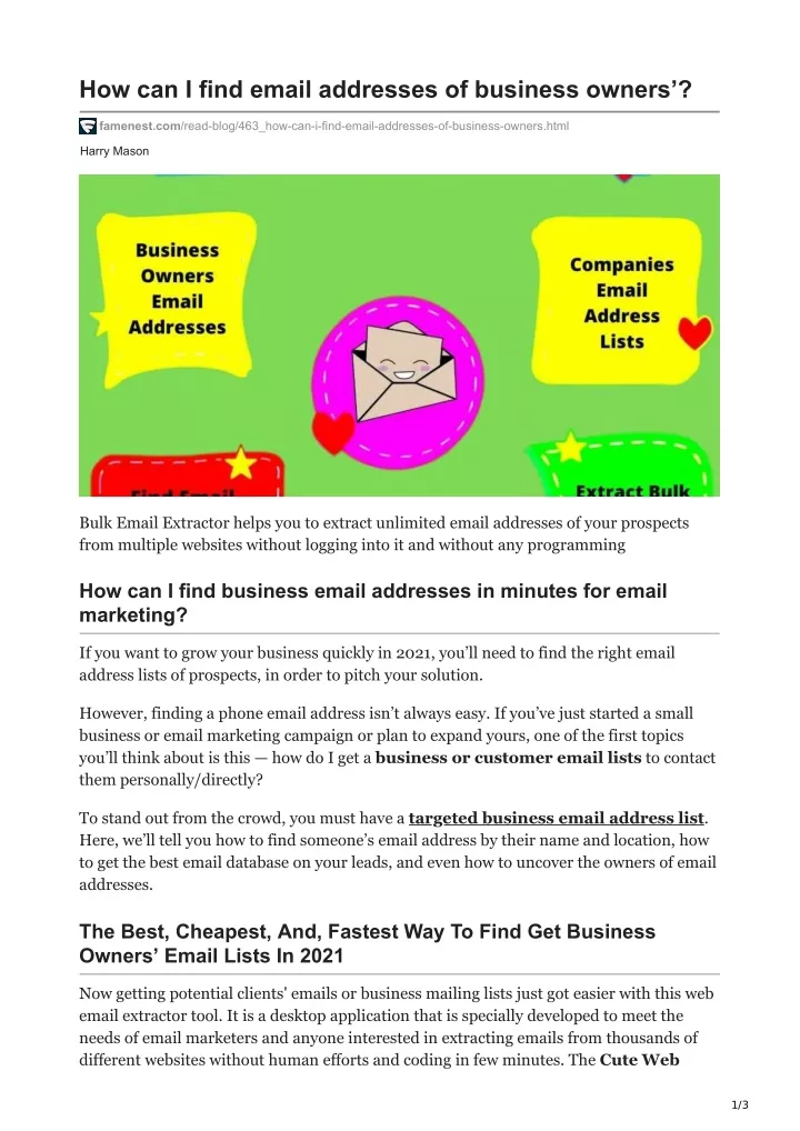 how can i find email addresses of business owners