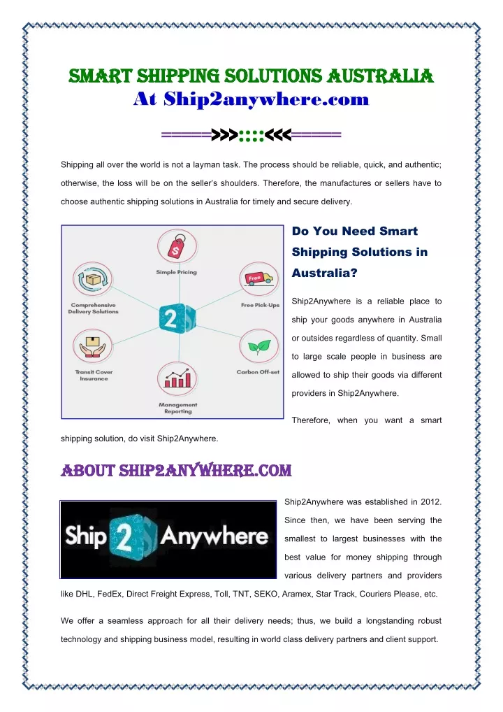 smart shipping solutions australia smart shipping