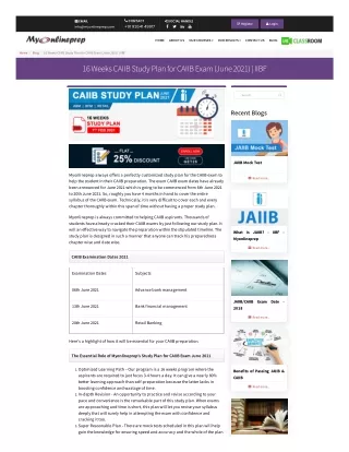 16 weeks caiib study plan june 2021 iibf