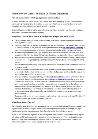 fraud in work losses the role of private