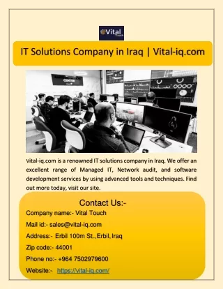 IT Solutions Company in Iraq | Vital-iq.com