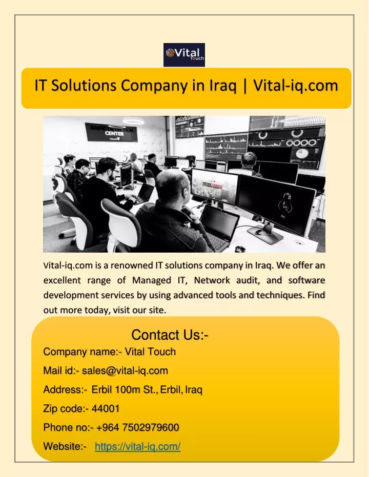 it solutions company in iraq vital iq com