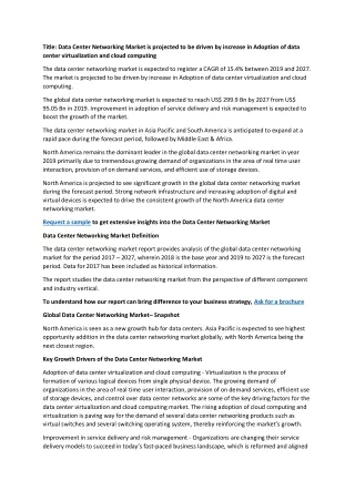 title data center networking market is projected