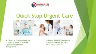 Quick stop healthcare centre