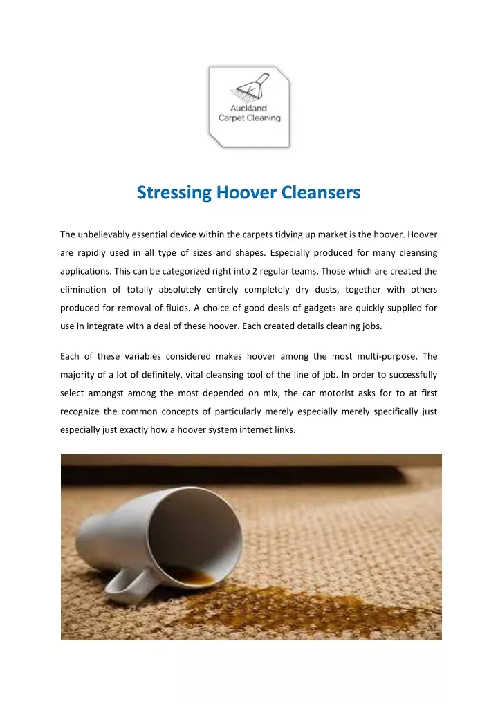 stressing hoover cleansers