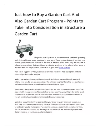 just how to buy a garden cart and also garden