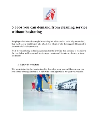 5 Jobs you can demand from cleaning service without hesitating