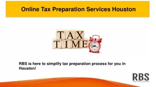 Online Tax Preparation Services in Houston by RBS