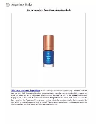 Skin care products Augustinus –Augustinus Bader