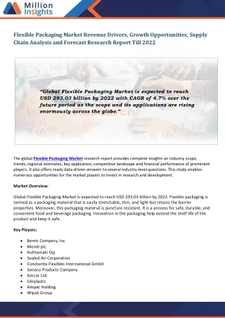 flexible packaging market revenue drivers growth