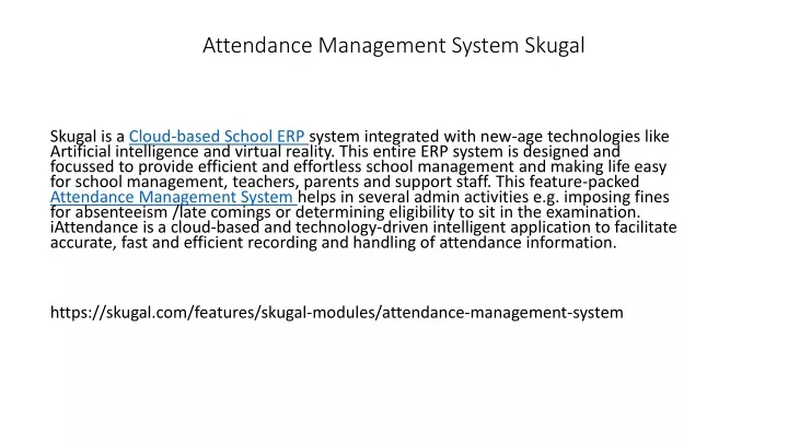 attendance management system skugal