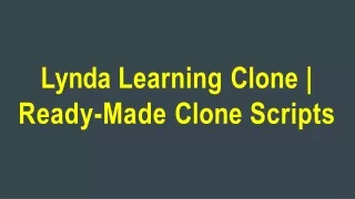 lynda learning clone ready made clone scripts