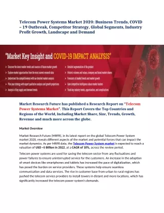 telecom power systems market 2020 business trends