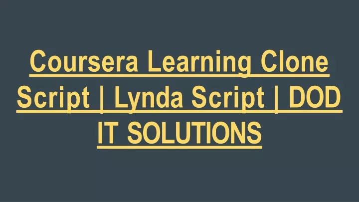 coursera learning clone