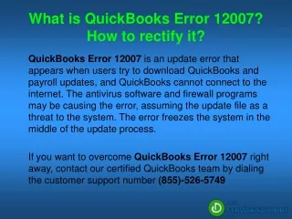 What is QuickBooks Error 12007?